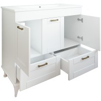 Тумба с раковиной Sanflor Ванесса 95/2 С15328 Белая матовая МДФ / ЛДСП