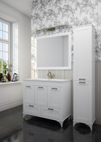 Тумба с раковиной Sanflor Ванесса 95/2 С15328 Белая матовая МДФ / ЛДСП
