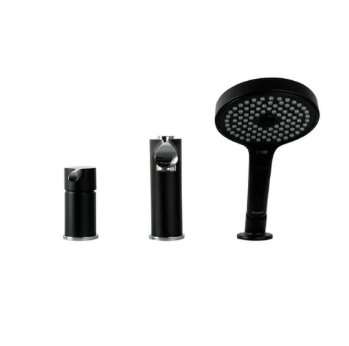 Смеситель на борт ванны Gappo G03-6 G1103-6 Черный матовый Хром