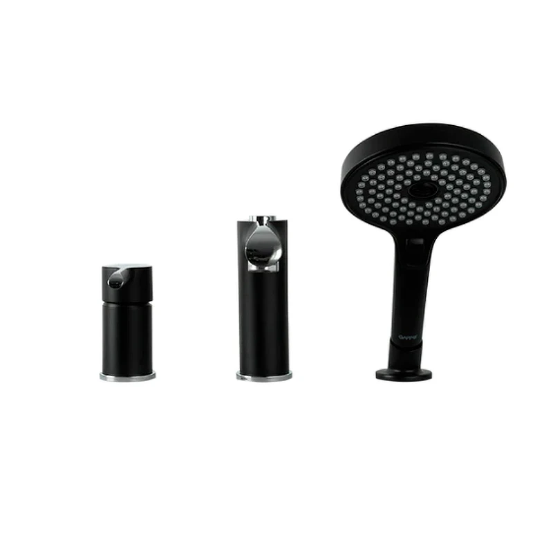 Смеситель на борт ванны Gappo G03-6 G1103-6 Черный матовый Хром