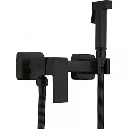 Гигиенический душ со смесителем Frap F7504-6 Черный матовый латунь на стену