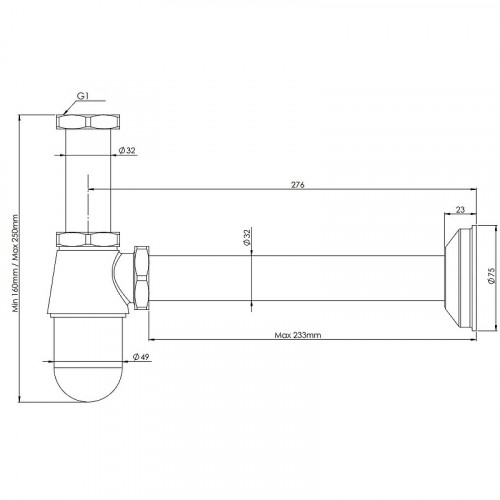 Сифон для раковины Remer 97010 Хром