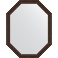 Зеркало Evoform Octagon 71х91 BY 7068 в багетной раме - Палисандр 62 мм стекло
