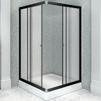 Душевой уголок Radomir Дрим 100x90 R 1-03-6-2-0-1210 профиль Черный стекло прозрачное