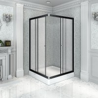 Душевой уголок Radomir Дрим 100x90 R 1-03-6-2-0-1210 профиль Черный стекло прозрачное