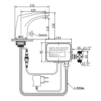 Смеситель для раковины Raiber Sensor RSF88121 Хром латунь