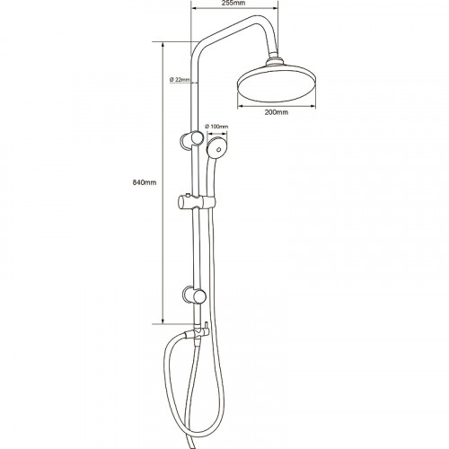 Душевая система Aquanet Passion R 212270 Хром нержавеющая сталь на стену