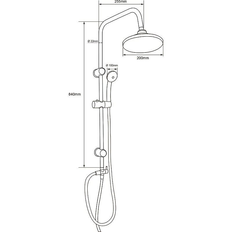 Душевая система Aquanet Passion R 212270 Хром нержавеющая сталь на стену