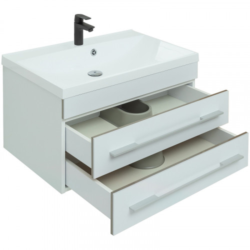Тумба под раковину Aquanet Верона 75 272422 подвесная Белая матовая МДФ / ЛДСП
