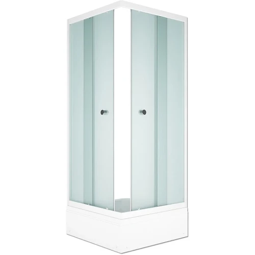 Душевой уголок Melodia della vita Square 80х80 MCNSQ8080MWt профиль Белый стекло матовое