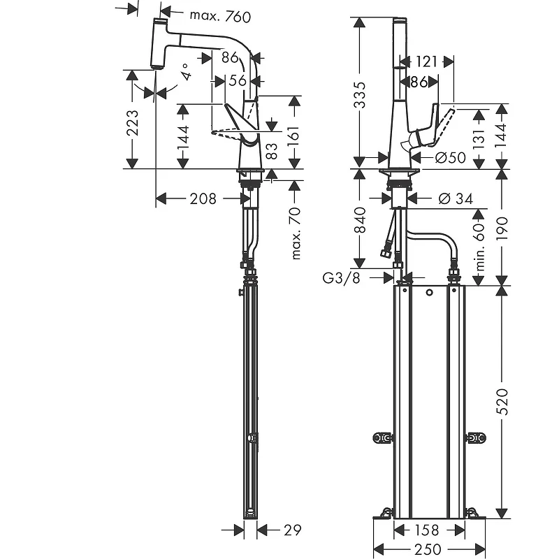 Смеситель для кухни Hansgrohe Talis Select M5115-H220 73852800