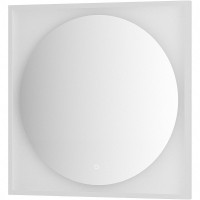 Зеркало Defesto Eclipce 80х80 DF 2238S с подсветкой 18W-3000К/в багетной раме/Сенсорный выключатель/Теплый белый свет/Белая рама