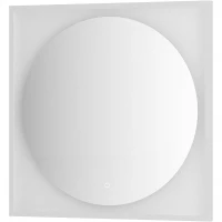 Зеркало Defesto Eclipce 80х80 DF 2238S с подсветкой 18W-3000К/в багетной раме/Сенсорный выключатель/Теплый белый свет/Белая рама