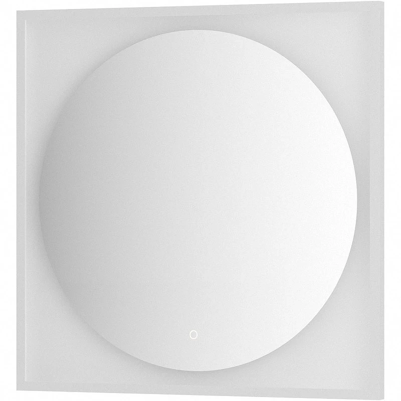 Зеркало Defesto Eclipce 80х80 DF 2238S с подсветкой 18W-3000К/в багетной раме/Сенсорный выключатель/Теплый белый свет/Белая рама