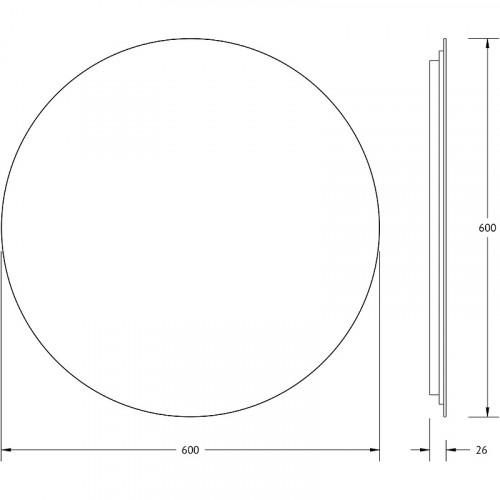 Зеркало Defesto Opti 60x60 DF 2843 с подсветкой 15W-4500К/Без выключателя/Нейтральный белый свет