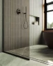 Душевая перегородка Maybah Glass MGD-684-6у 1190х1950 в узком профиле Черный стекло бронзовое