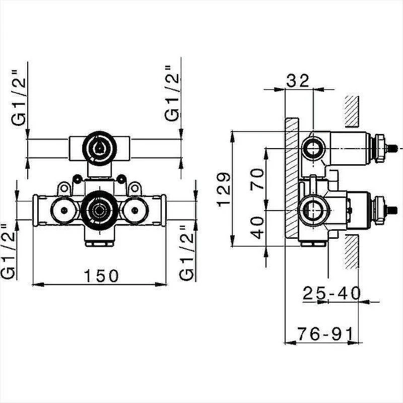 Скрытая часть для смесителя Cisal ZA01810104 G 1/2