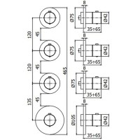 Смеситель для душа Paffoni Modular Box MDE019NO с термостатом Черный матовый латунь встраиваемый