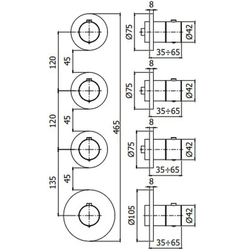 Смеситель для душа Paffoni Modular Box MDE019NO с термостатом Черный матовый латунь встраиваемый