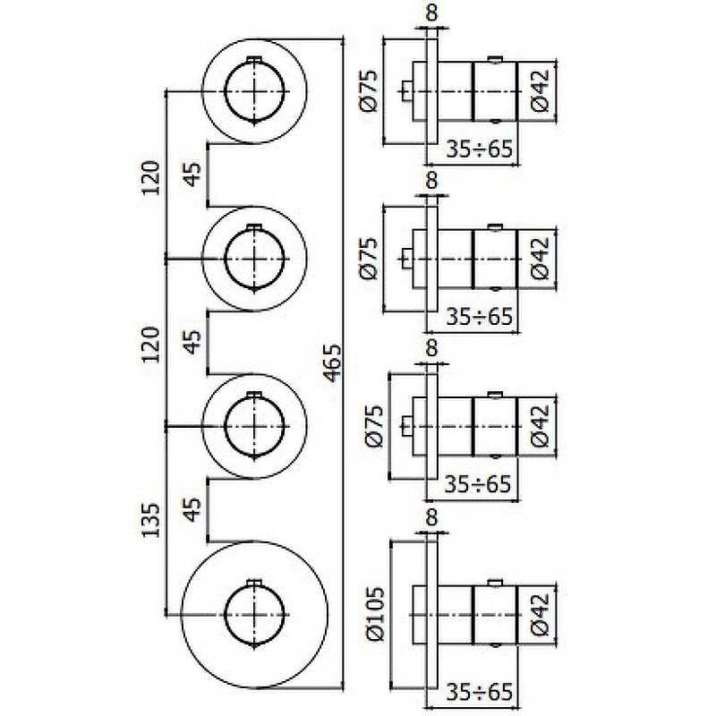 Смеситель для душа Paffoni Modular Box MDE019NO с термостатом Черный матовый латунь встраиваемый