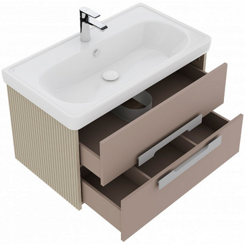 Тумба под раковину Aquaton Ар-Деко 85 1A280401DD6E0 подвесная Кашемир МДФ / ЛДСП