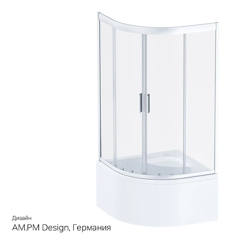 Душевой уголок AM.PM Gem W90G-401A090WT Профиль матовый хром, стекло прозрачное