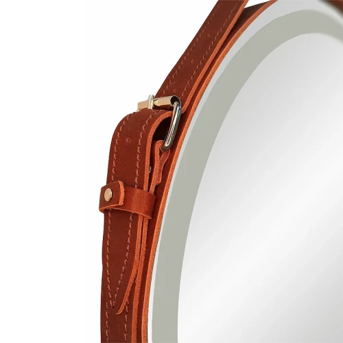 Зеркало Континент Millenium Brown D 500 ЗЛП95 с подсветкой с сенсорным выключателем на ремне из натуральной кожи стекло