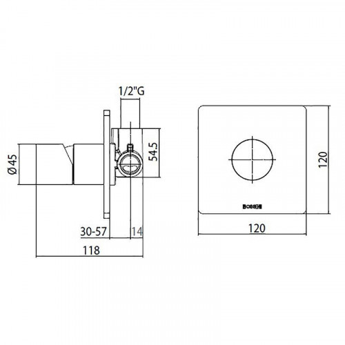 Смеситель для душа Bossini Cube Z00008.030+Z00007 цвет Хром