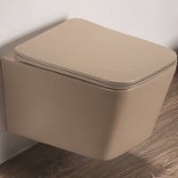 Унитаз CeramaLux 5170MC подвесной Капучино матовый с сиденьем Микролифт фаянс подвесной
