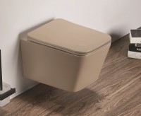 Унитаз CeramaLux 5170MC подвесной Капучино матовый с сиденьем Микролифт фаянс подвесной