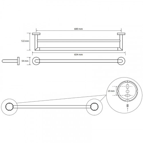 Полотенцедержатель Bemeta Obla 165204052 двойной Хром