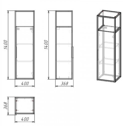 Шкаф пенал Grossman Лофт 40 304002 подвесной Шанико МДФ / ЛДСП