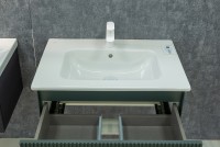 Тумба под раковину WellWant Aura 80 WWM000800G подвесная Серо-зеленая