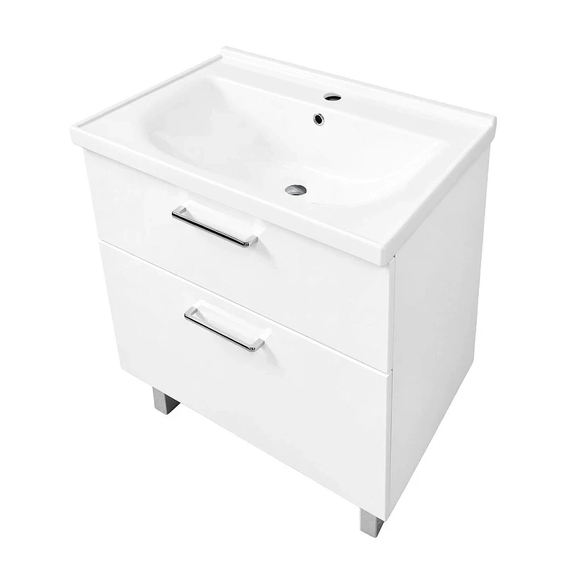 Тумба с раковиной Azario Ника 70 Н CS00106461 цвет Белый глянцевый