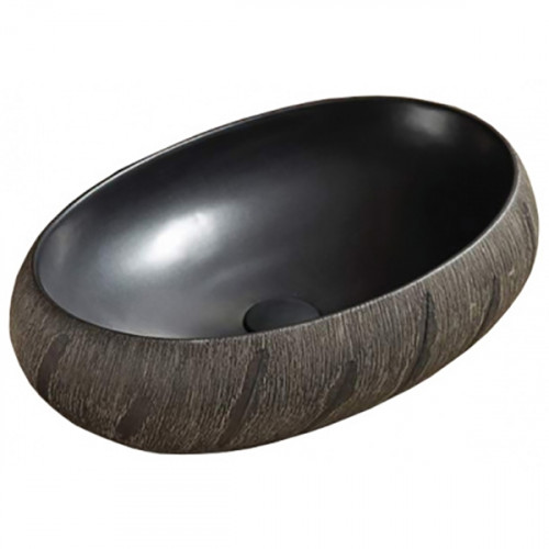 Раковина CeramaLux 58 J2102 Черная фаянс накладная