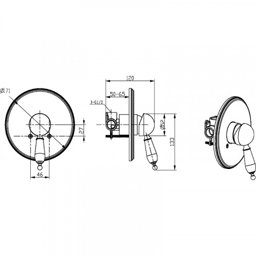 Смеситель для душа Boheme Provanse Ripresa 365 Бронза латунь встраиваемый