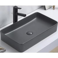Раковина-чаша CeramaLux 60 78189MDH-2 Серая фаянс накладная