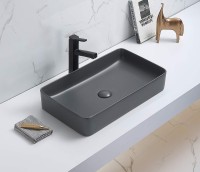 Раковина-чаша CeramaLux 60 78189MDH-2 Серая фаянс накладная