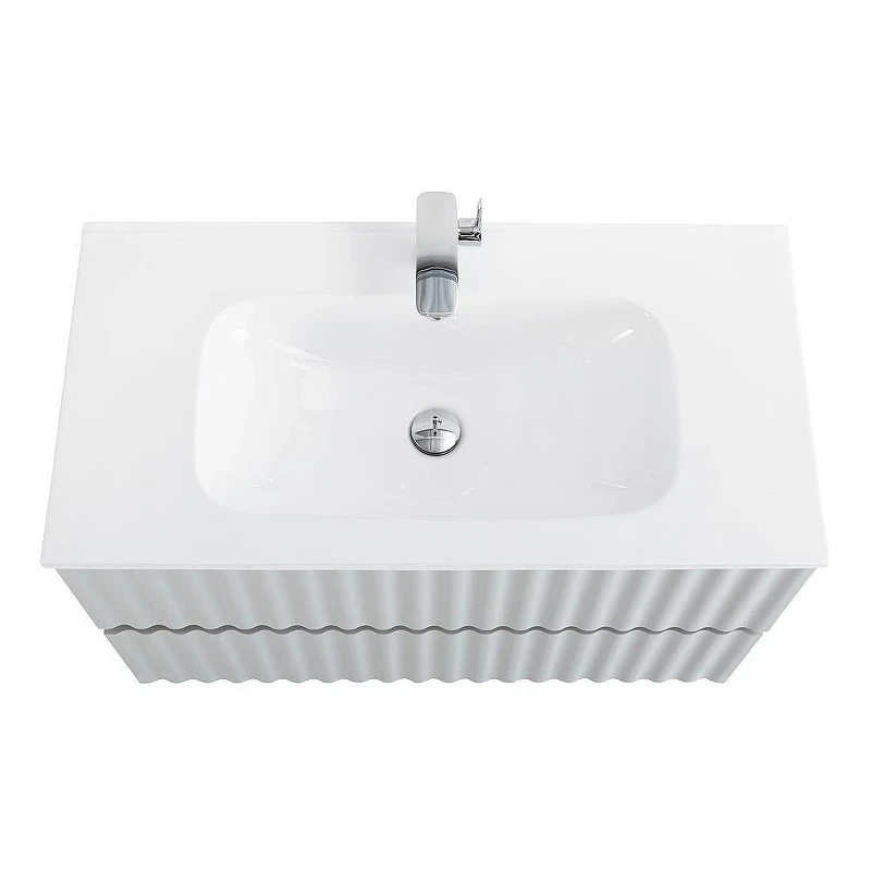 Тумба под раковину Art&Max Elegant 90 AM-ELEGANT-900-2C-SO-GCM-LED подвесная цвет Светло-серый матовый