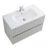 Тумба под раковину Art&Max Elegant 90 AM-ELEGANT-900-2C-SO-GCM-LED подвесная цвет Светло-серый матовый
