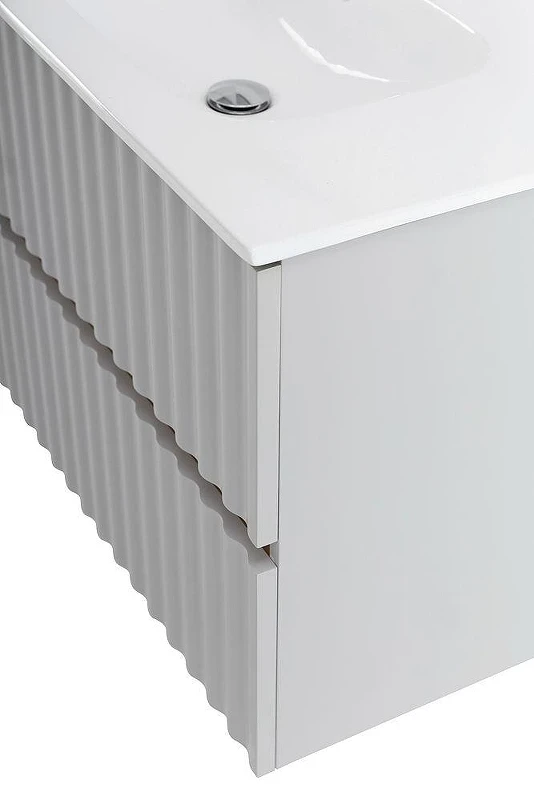 Тумба под раковину Art&Max Elegant 90 AM-ELEGANT-900-2C-SO-GCM-LED подвесная цвет Светло-серый матовый