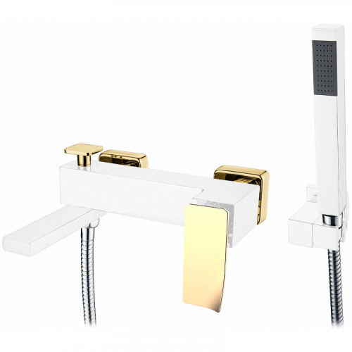 Смеситель для ванны Boheme Q 143-WG.2 Белый Золото латунь на стену