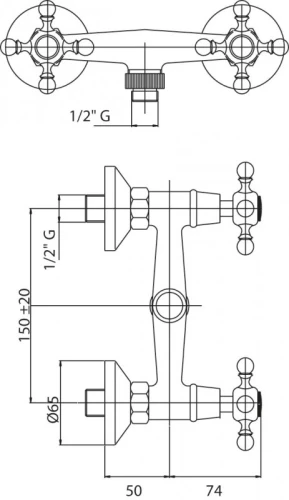 Смеситель для душа Cezares Diamond DIAMOND-DS-02-Sw