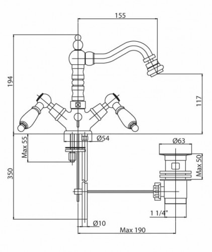 Смеситель для биде Cezares First FIRST-BS2-01-M Хром