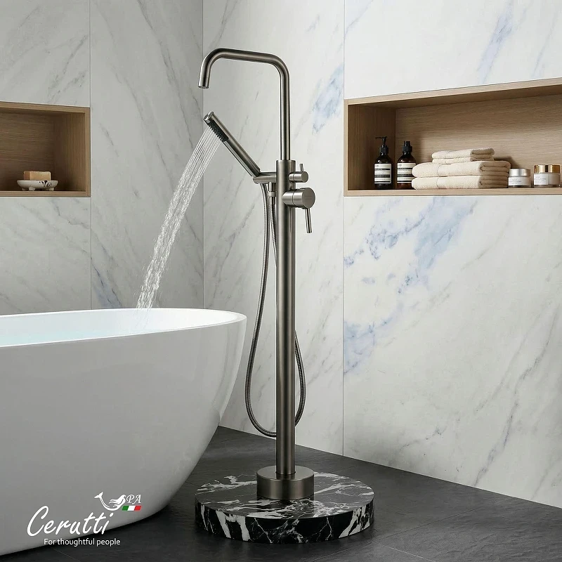 Смеситель для ванны Ceruttispa Афра (Afra) GG CT12117 12117 цвет Графит