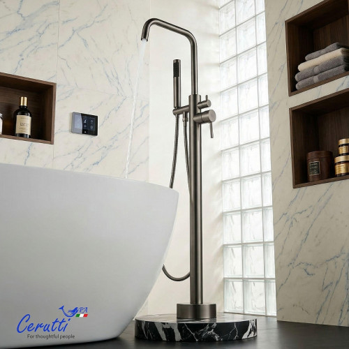 Смеситель для ванны Ceruttispa Афра (Afra) GG CT12117 12117 цвет Графит