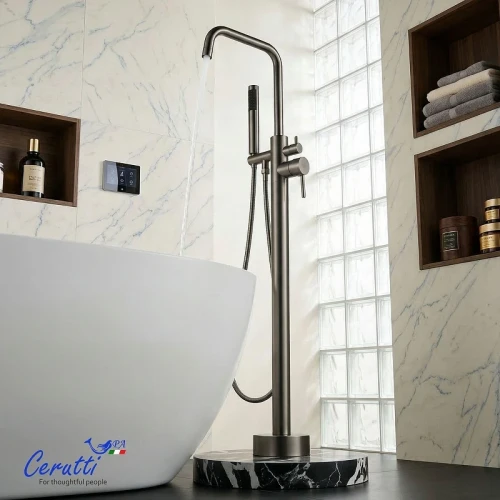Смеситель для ванны Ceruttispa Афра (Afra) GG CT12117 12117 цвет Графит