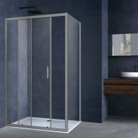 Душевой уголок Vincea Alpha 130x90 VSR-3AL9013CLGM профиль Вороненая сталь стекло прозрачное
