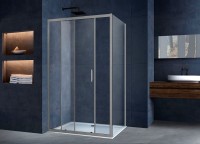 Душевой уголок Vincea Alpha 130x90 VSR-3AL9013CLGM профиль Вороненая сталь стекло прозрачное