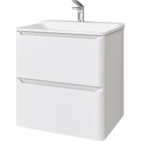 Тумба с раковиной Raval Welto 60 Wel.01.60.2/P/W/RL+Solo 60 Solo.08.60/W/RL подвесная Белая
